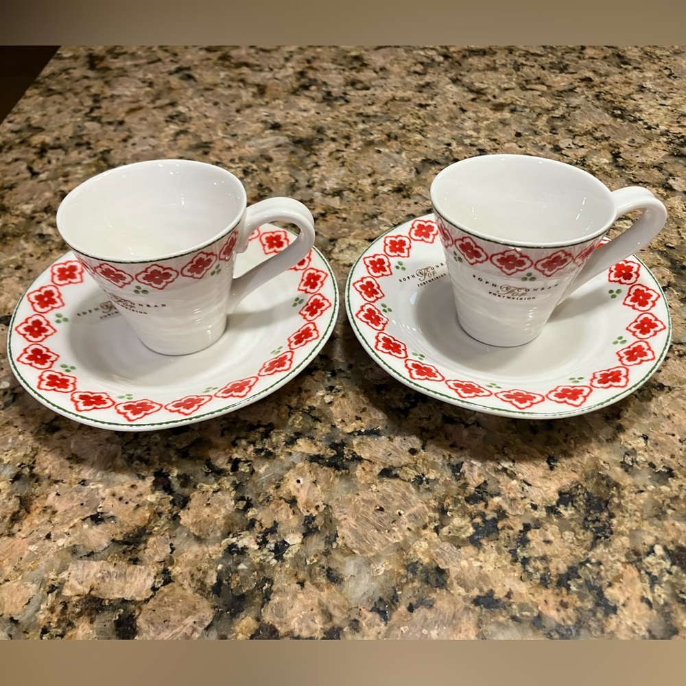 Sophie Conran Christmas by Portmeirion Vintage Espresso Demitasse Set of 2 New